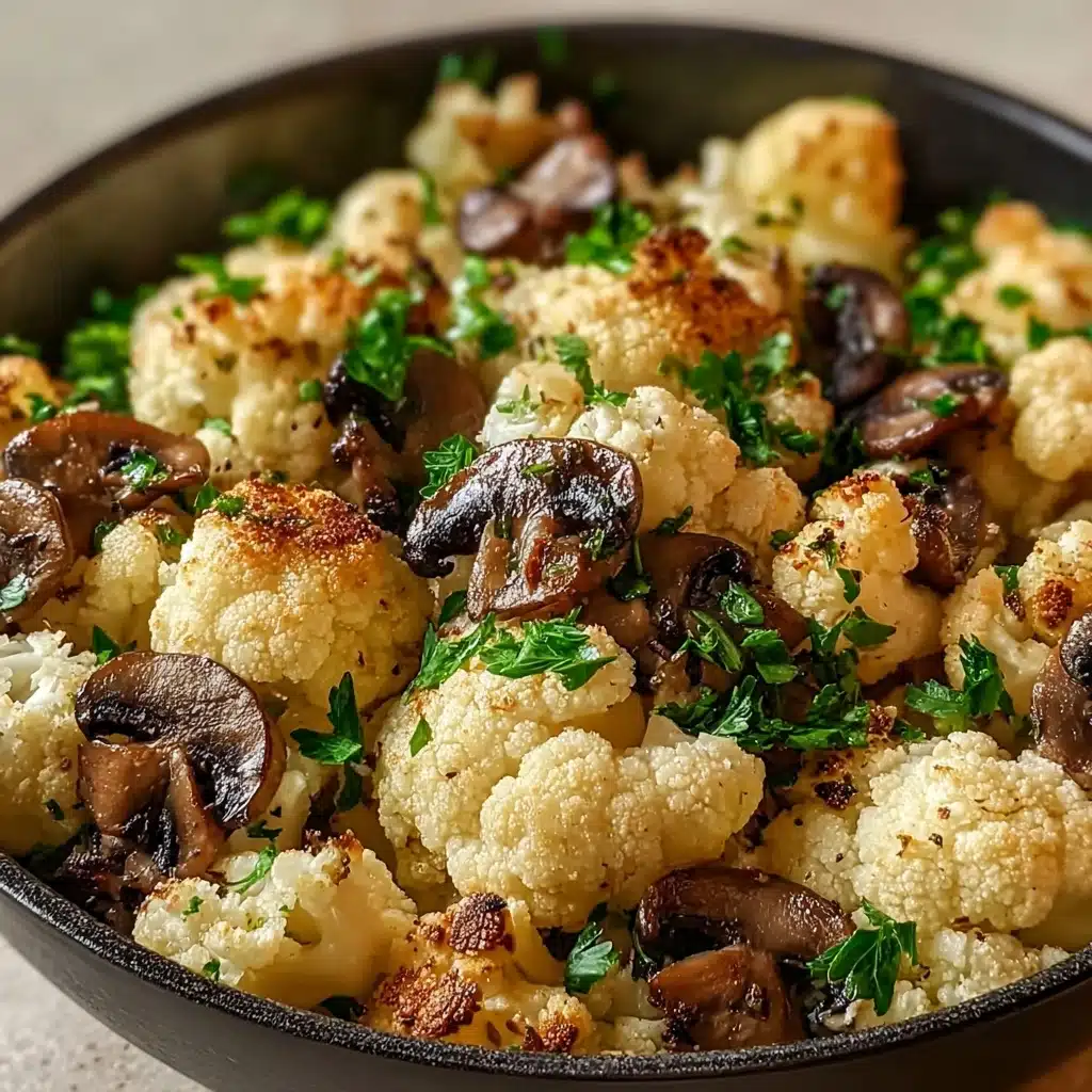 Garlic Cauliflower Mushroom Skillet Recipe - Recipe Image