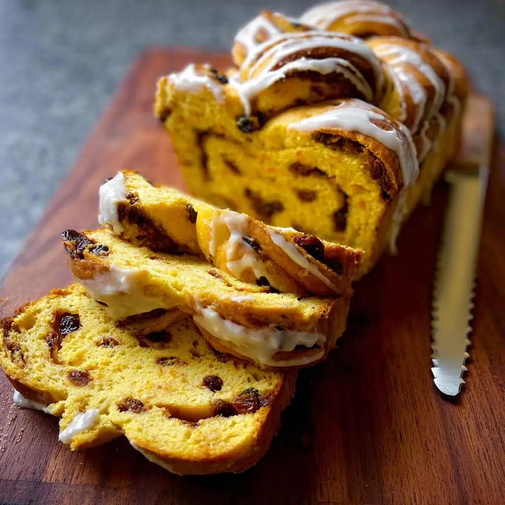 Pumpkin Cinnamon Roll Loaf Recipe with Cream Cheese Glaze Recipe - Recipe Image