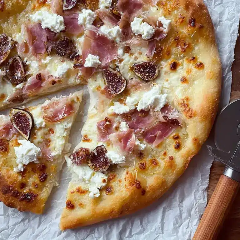am Pizza with Goat Cheese and Prosciutto