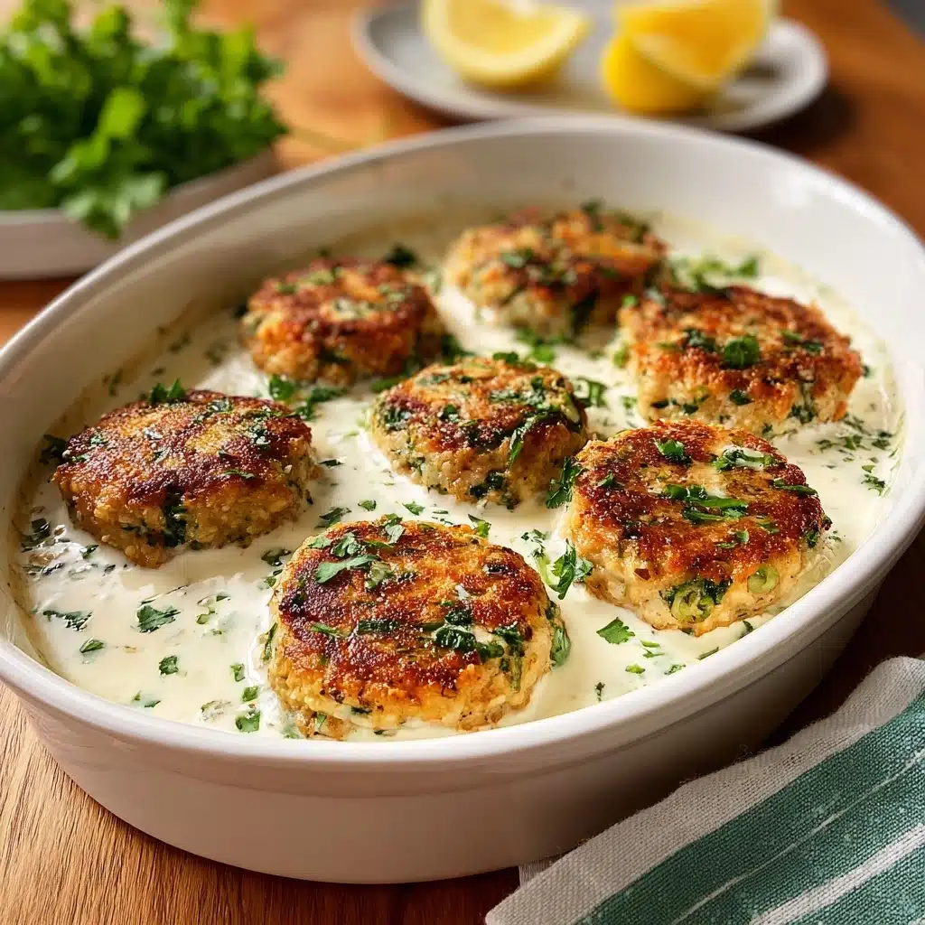 Salmon Patties with Creamy Lemon-Garlic Sauce Recipe