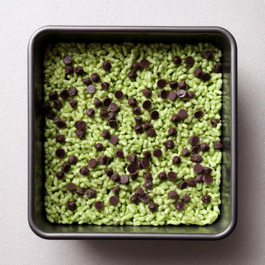 Mint Chocolate Chip Rice Krispie Treats Recipe - Recipe Image