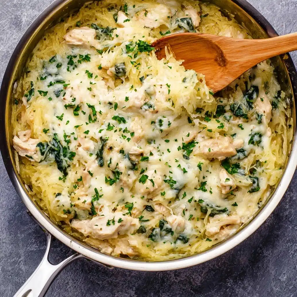 Chicken and Spinach Spaghetti Squash Alfredo Recipe - Recipe Image