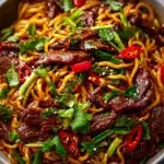 Sticky Beef Noodles Recipe