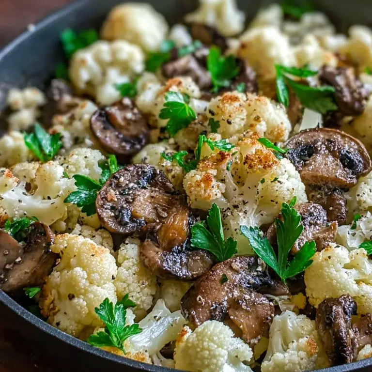 Garlic Cauliflower Mushroom Skillet Recipe