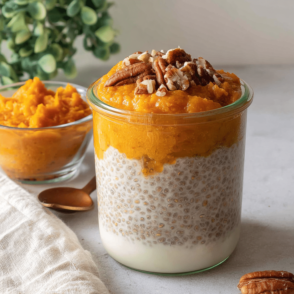 Creamy Pumpkin Pie Chia Seed Pudding with Yogurt Recipe - Recipe Image