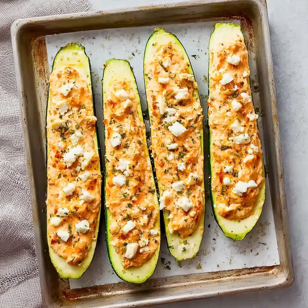 Buffalo Chicken Stuffed Zucchini Boats Recipe - Recipe Image