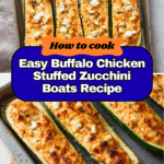 Buffalo Chicken Stuffed Zucchini Boats Recipe