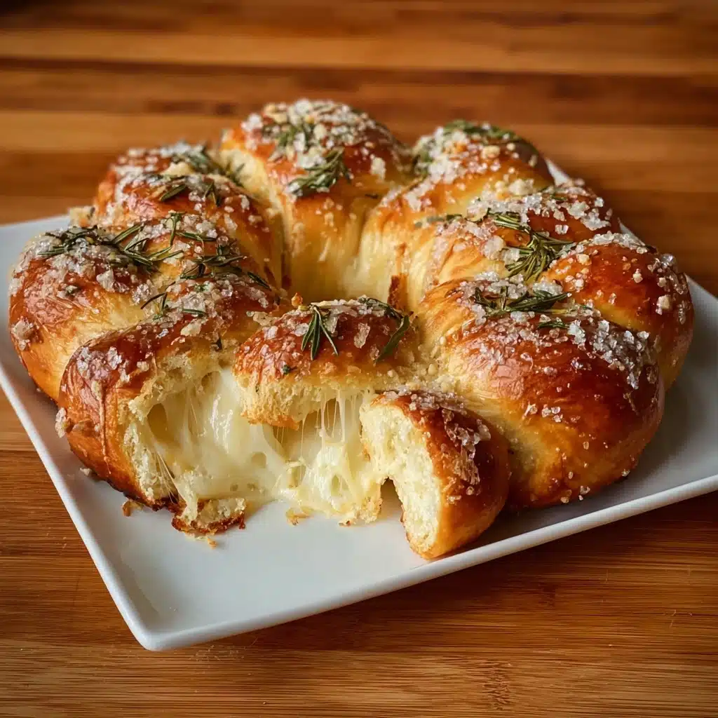 Mozzarella Stuffed Rosemary Parmesan Soft Pretzels Recipe - Recipe Image