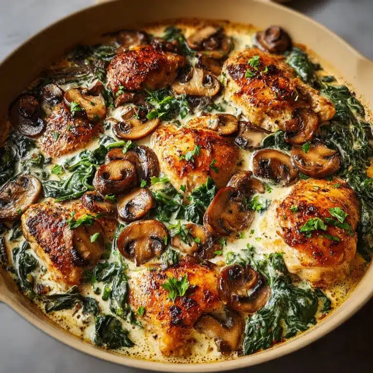 Creamy Chicken, Spinach and Mushroom Bake Recipe