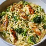 Cheesy Chicken Broccoli Orzo Recipe