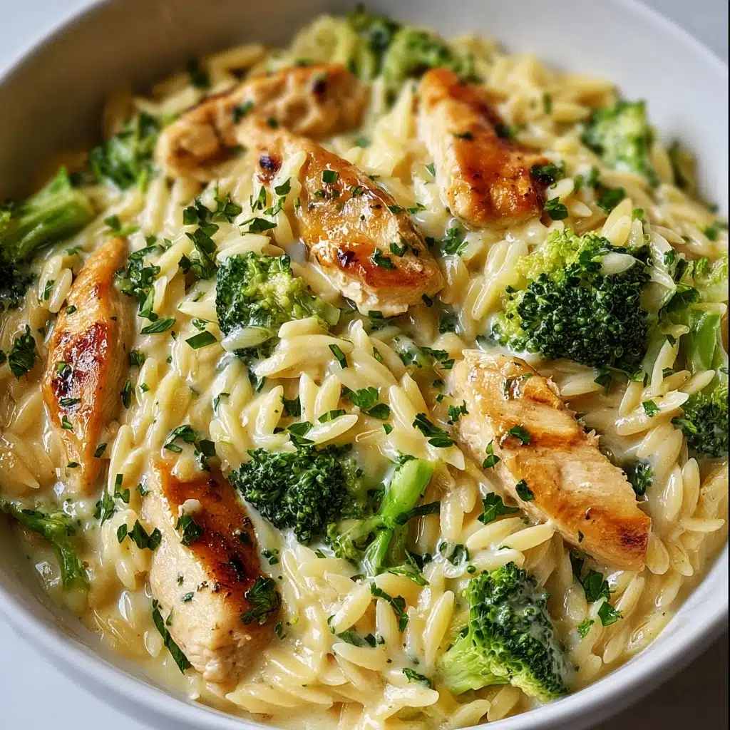 Cheesy Chicken Broccoli Orzo Recipe