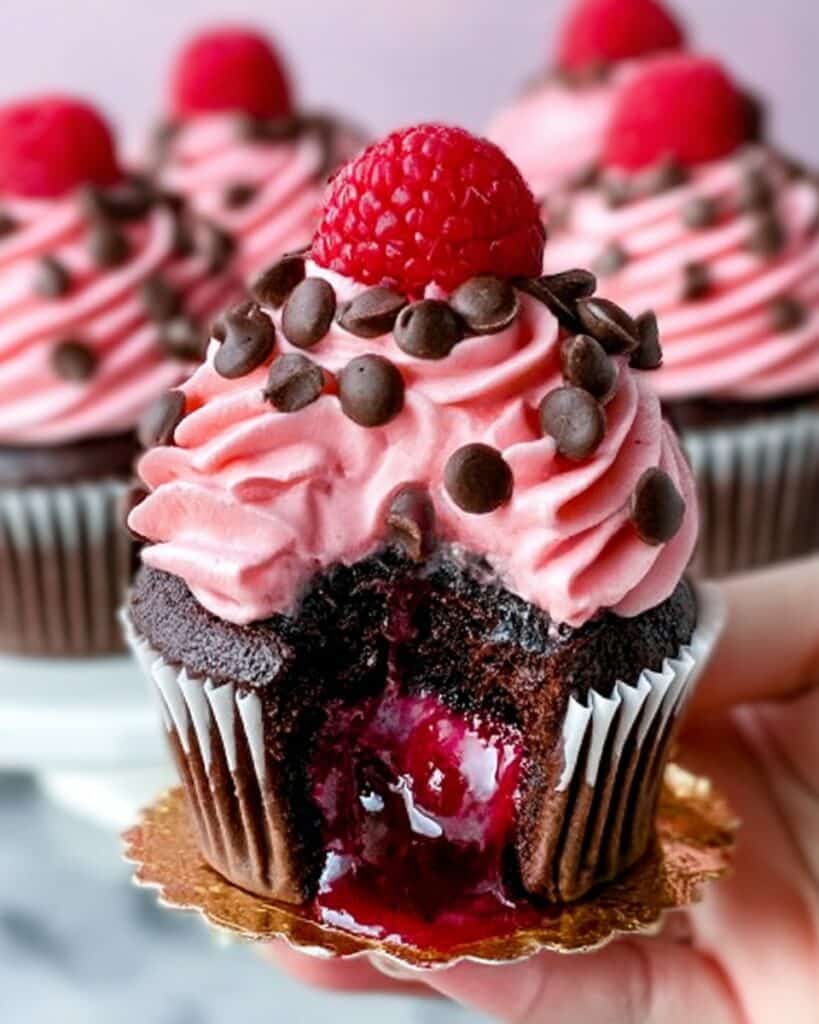 Decadent Raspberry Chocolate Lava Cupcakes Recipe