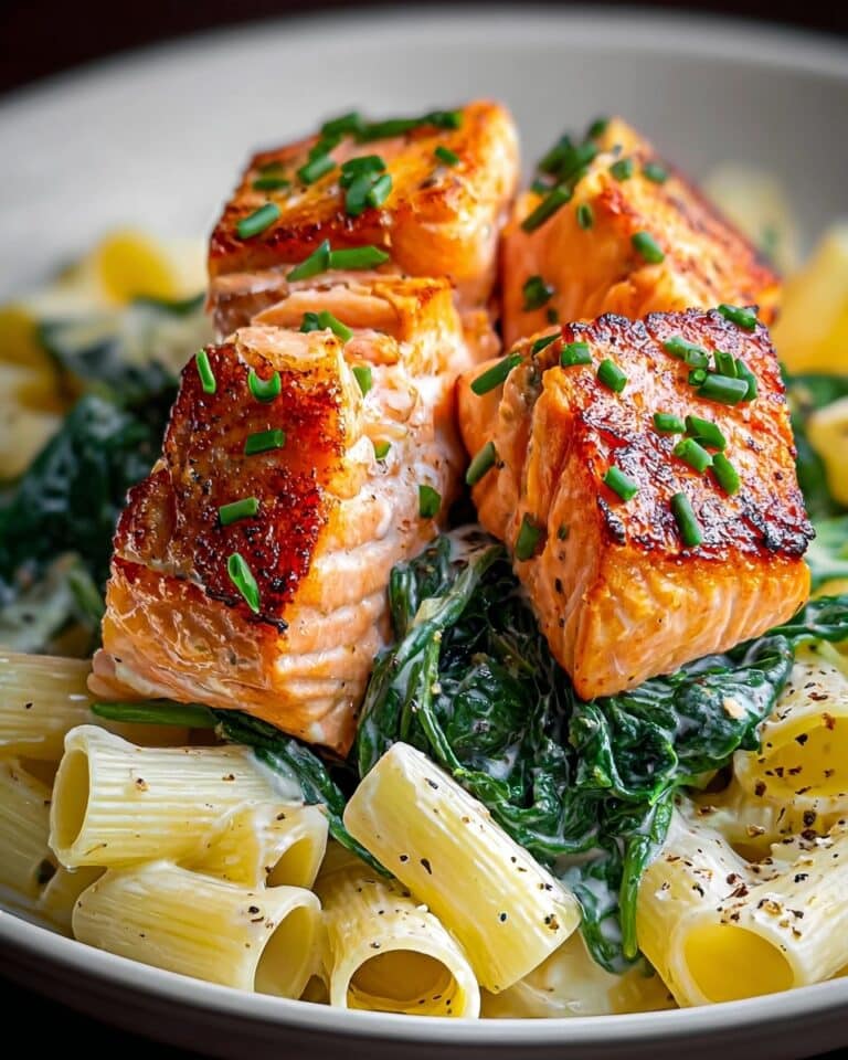 Salmon Spinach Pasta Delight Recipe