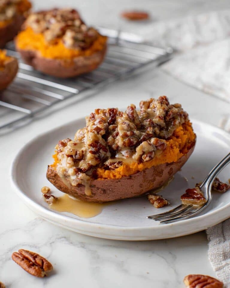 Pecan Pie Double Baked Sweet Potatoes Recipe