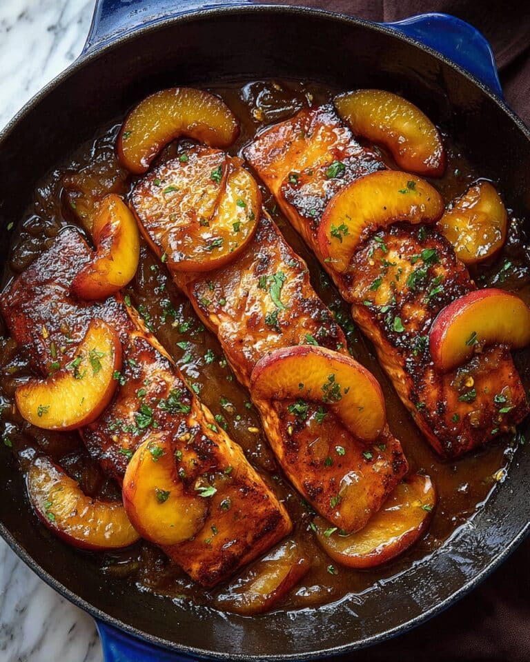 Bourbon Peach Roasted Salmon Recipe