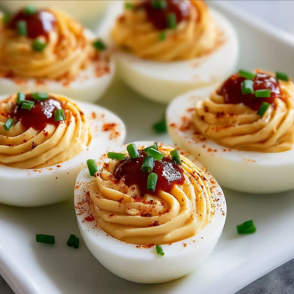 Spicy Pepper Jelly Deviled Eggs Recipe - Recipe Image