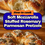 Mozzarella Stuffed Rosemary Parmesan Soft Pretzels Recipe