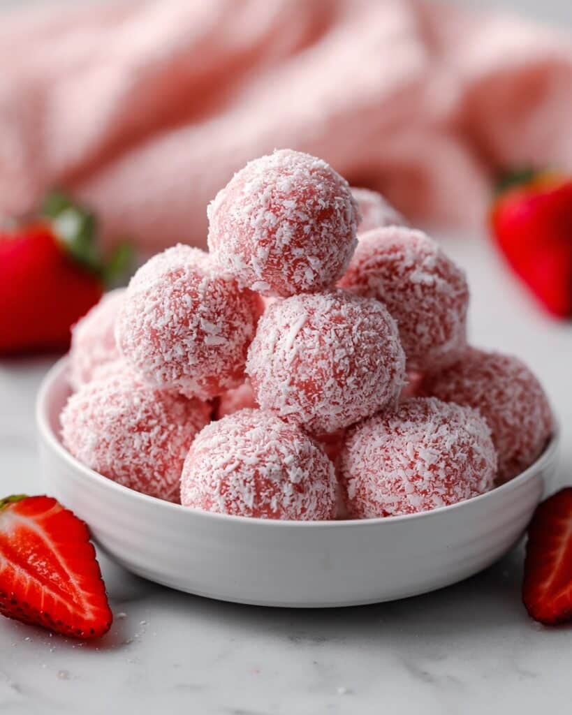 Healthy Strawberry Cheesecake Protein Balls Recipe