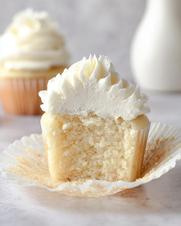 White Cupcakes with Fluffy Vanilla Buttercream Frosting Recipe