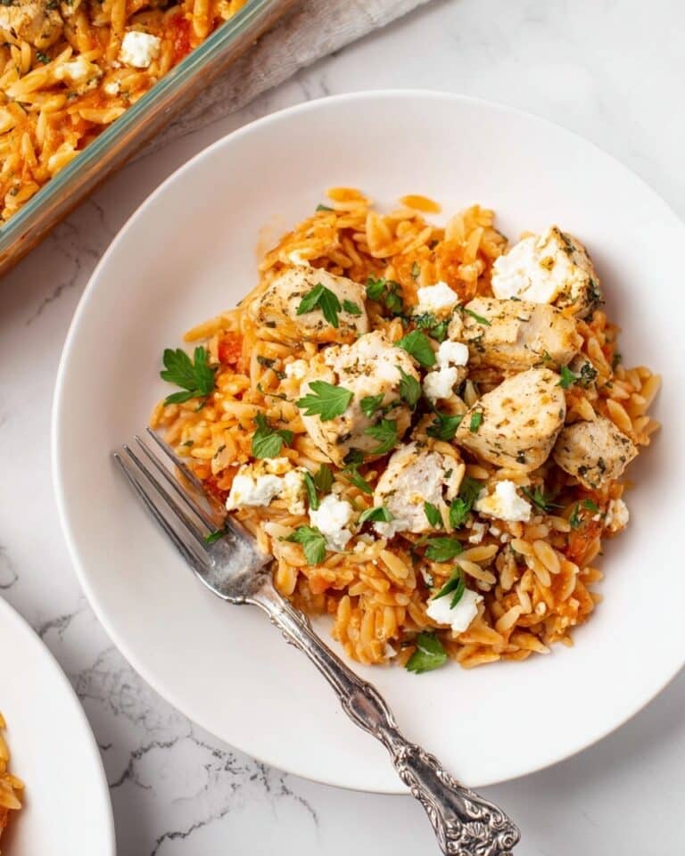 Greek Chicken Orzo Bake Recipe