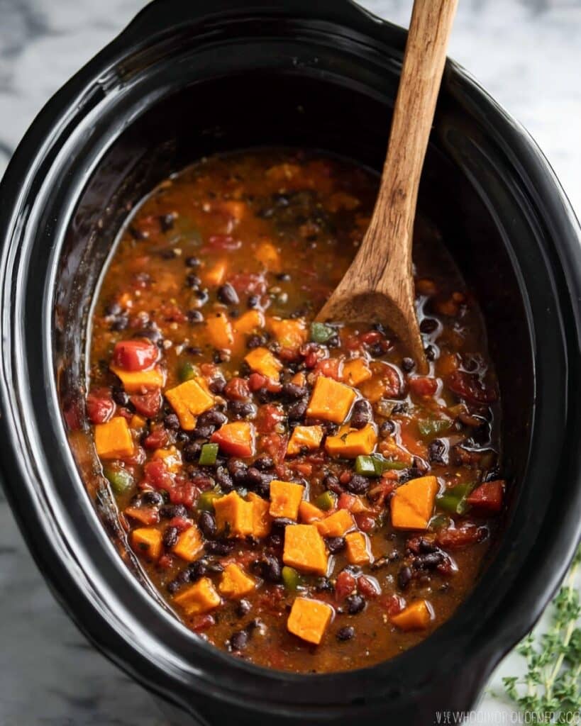 Crock Pot Sweet Potato Black Bean Chili Recipe