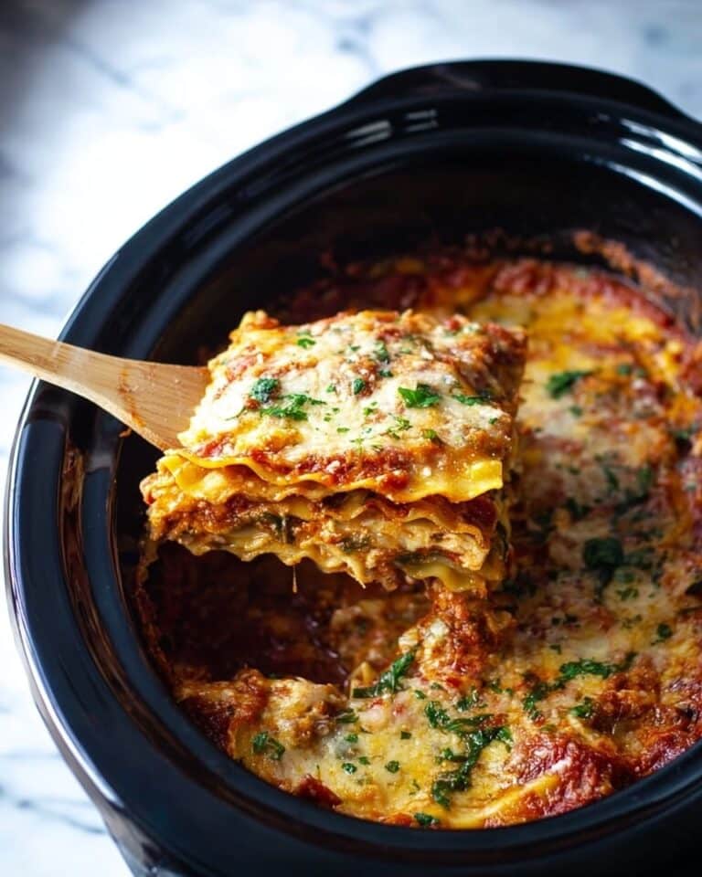 Super Easy Skinny Veggie Crockpot Lasagna Recipe
