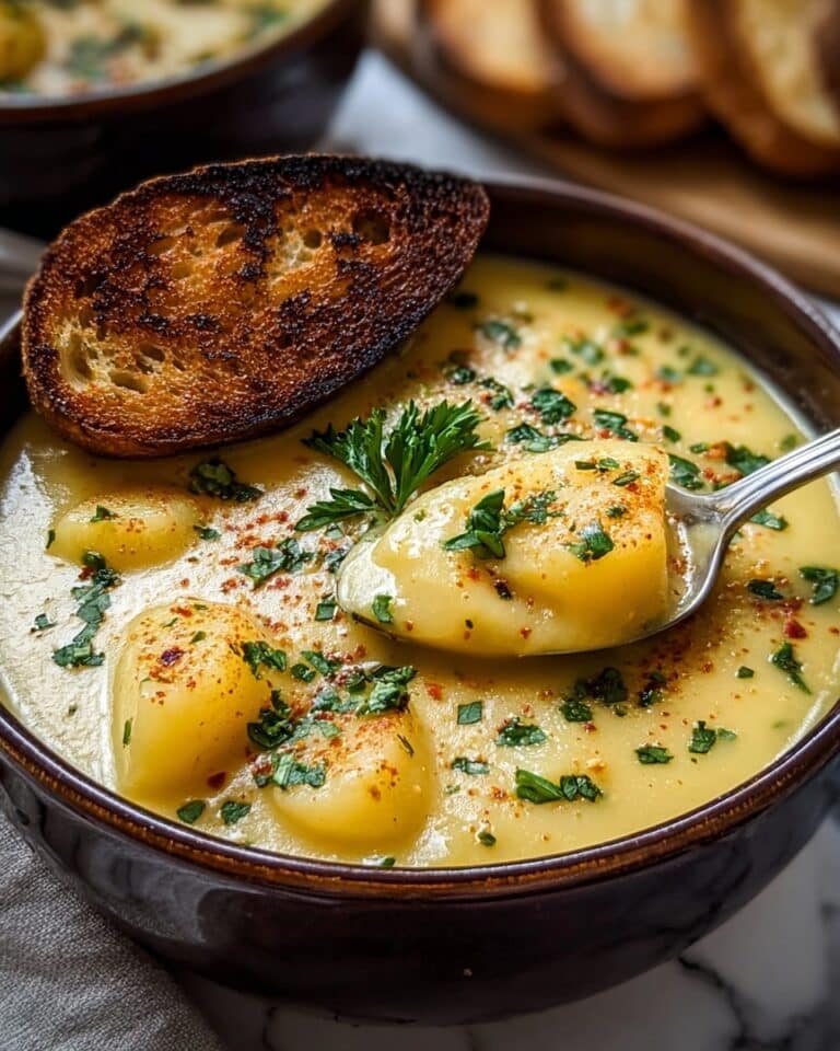 Cheddar Garlic Herb Potato Soup Recipe