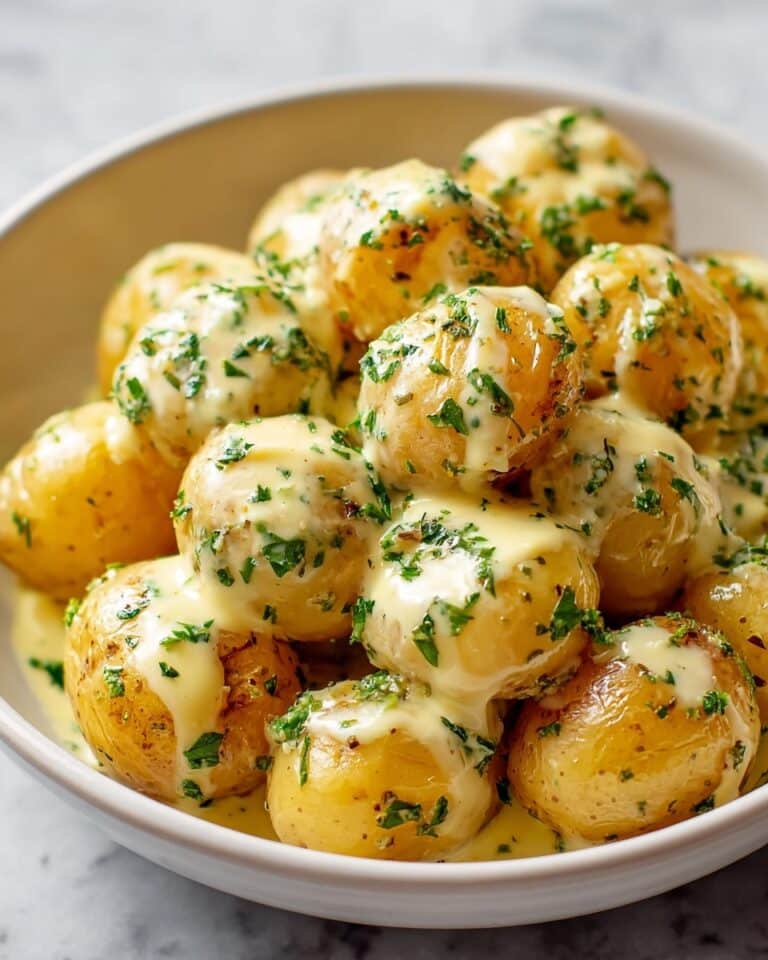 Creamy Garlic Sauce Baby Potatoes Recipe