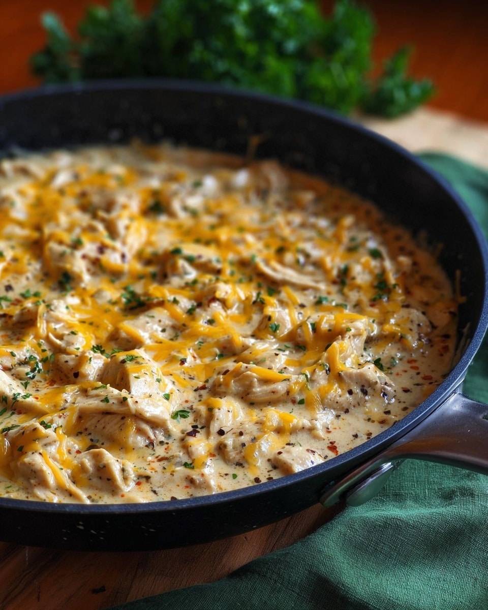 A close-up view of a creamy layered dish in a black pan, showing thick, folded layers of pasta or similar sheets, covered in a rich, melted cheese sauce mixed with small bits of mushrooms and herbs. The top layer is golden with bubbly, slightly browned cheese and green parsley sprinkled. A black spatula is lifting part of the dish, revealing the soft, gooey texture beneath and creamy white cheese mixed with dark mushroom pieces, all on a warm beige wooden table with a white marbled background. Photo taken with an iphone --ar 4:5 --v 7