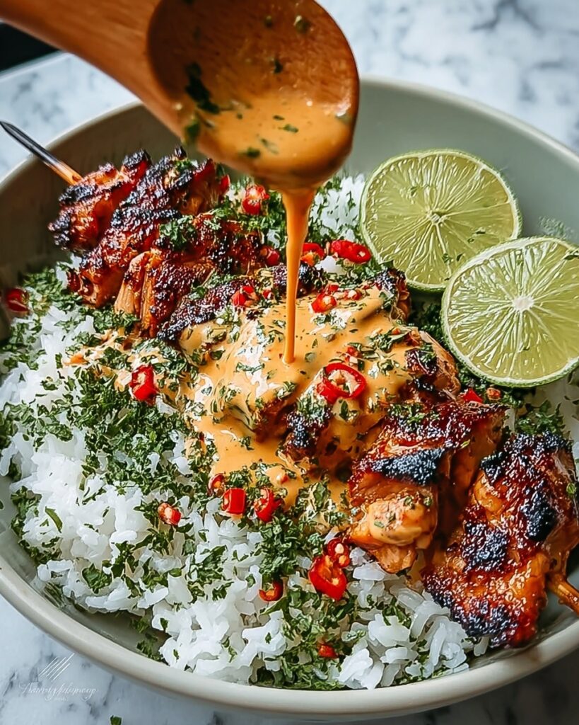 Sweet Chili Chicken Bowl with Coconut Lime Drizzle Recipe