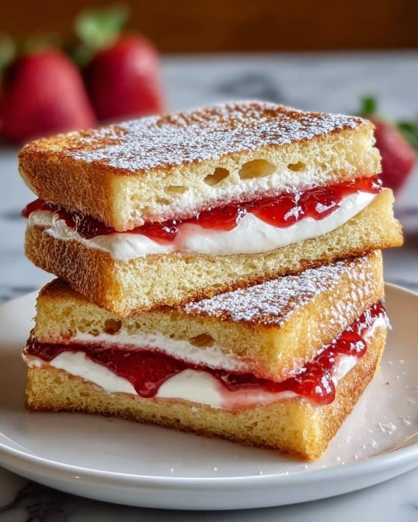 Fried Strawberry Cheesecake Sandwiches Recipe