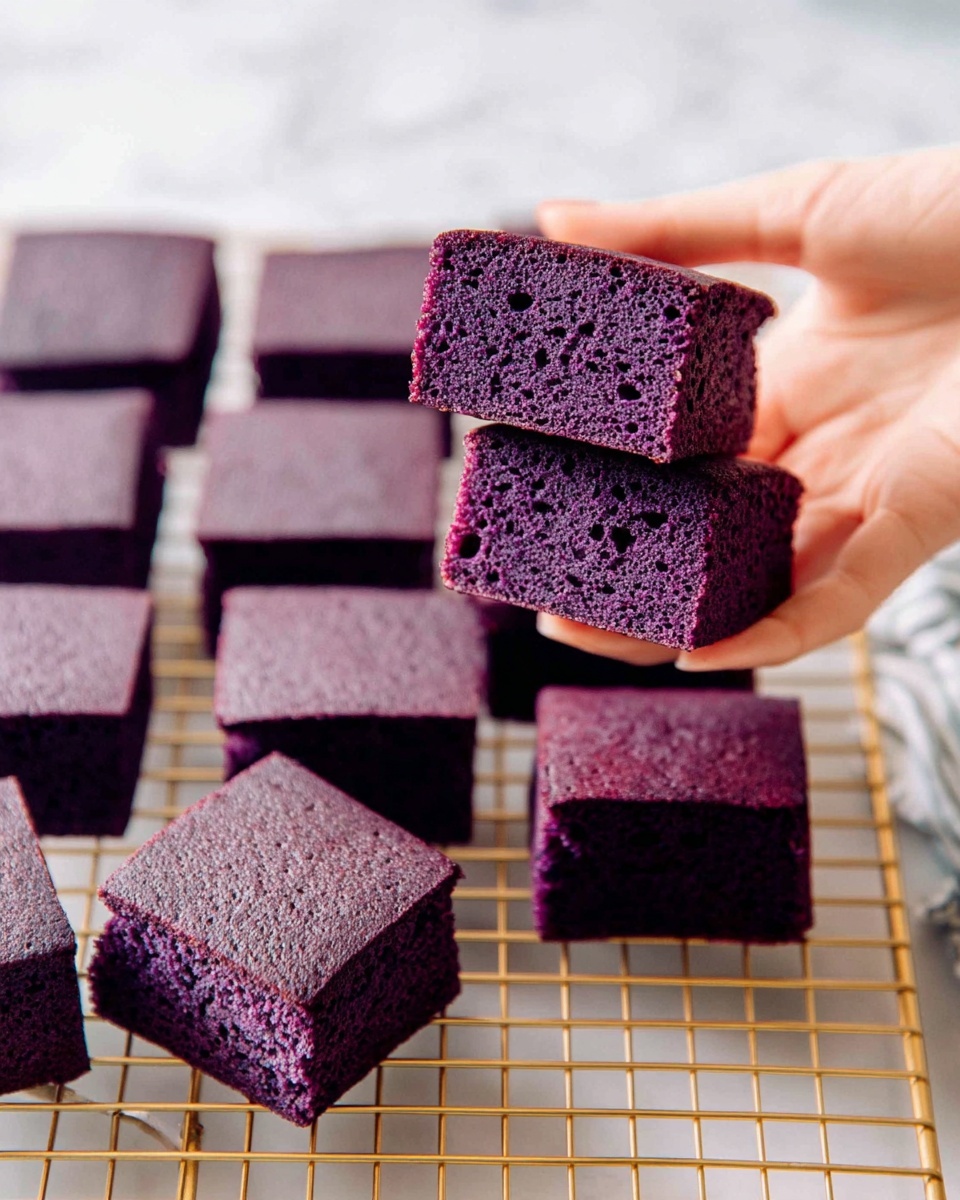 Bouncy Chewy Gluten Free Ube Mochi Cake Recipe