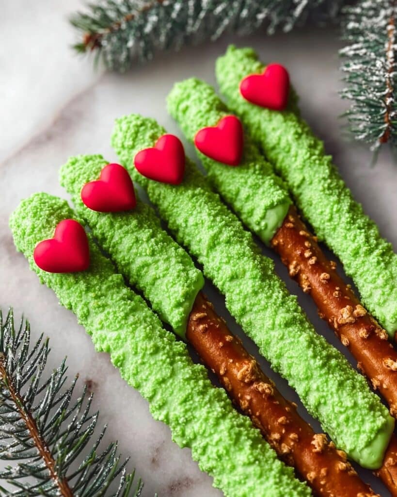 Grinch Caramel Twist Pretzels Recipe