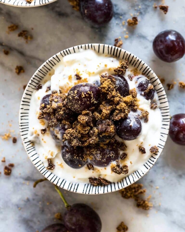 Grape Salad with Cream Cheese, Greek Yogurt, and Granola Recipe
