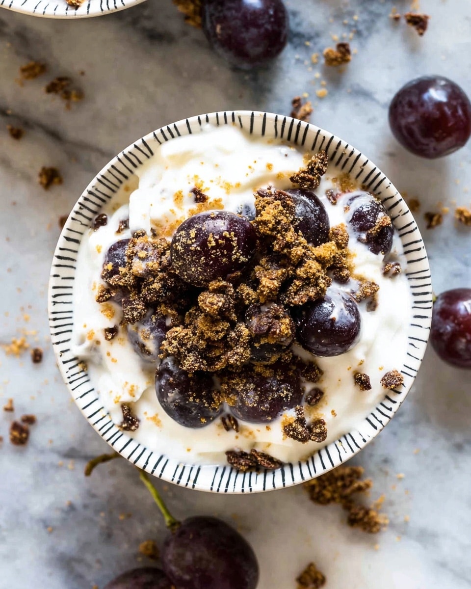 Grape Salad with Cream Cheese, Greek Yogurt, and Granola Recipe