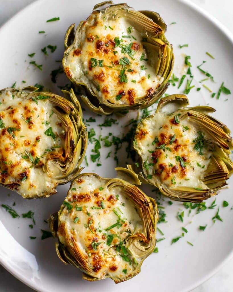 Stuffed Artichoke Bottoms with Lemon-Parmesan Cheese Recipe