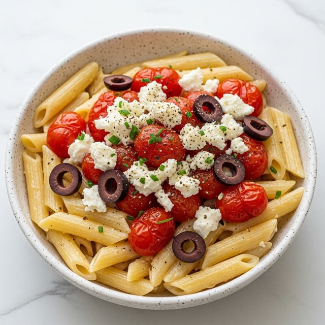 Greek Pasta with Feta and Olives Recipe