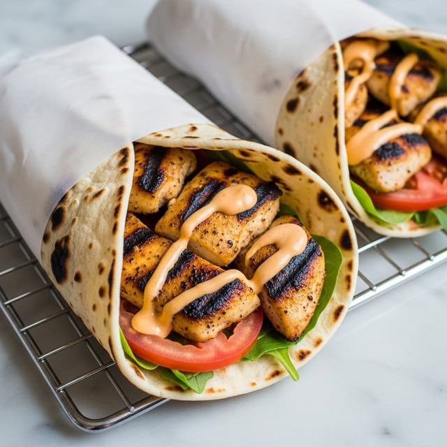 Grilled Lemon Chicken Wraps with Spicy Garlic Sauce Recipe