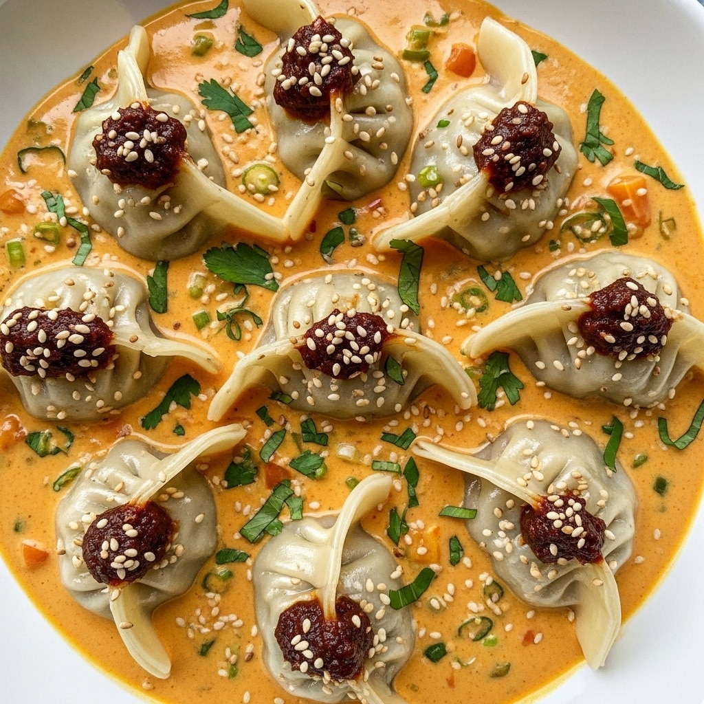 One Pan Baked Dumplings with Coconut Curry Sauce Recipe