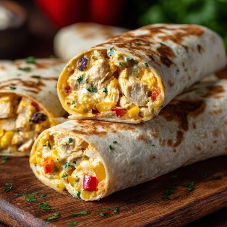 Cheesy Garlic Chicken Wraps Recipe