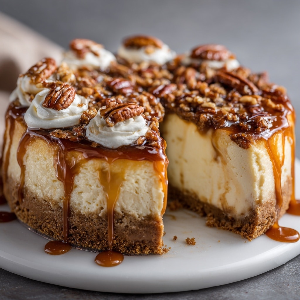 Salted Caramel Apple Pie Cheesecake Recipe - Recipe Image