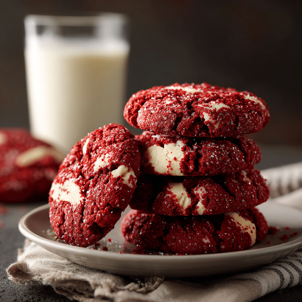 White Chocolate Dipped Red Velvet Cookies Recipe - Recipe Image