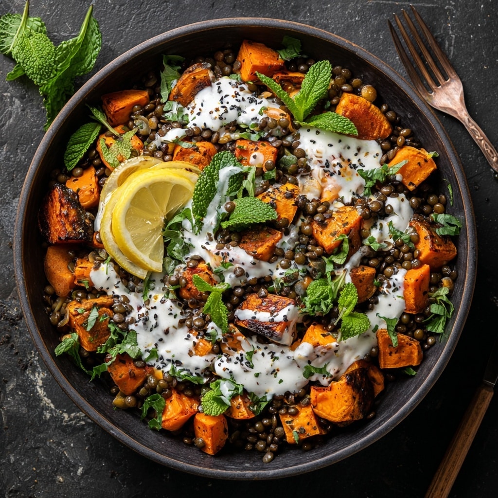Maple Sweet Potato Salad with Whipped Tahini Recipe