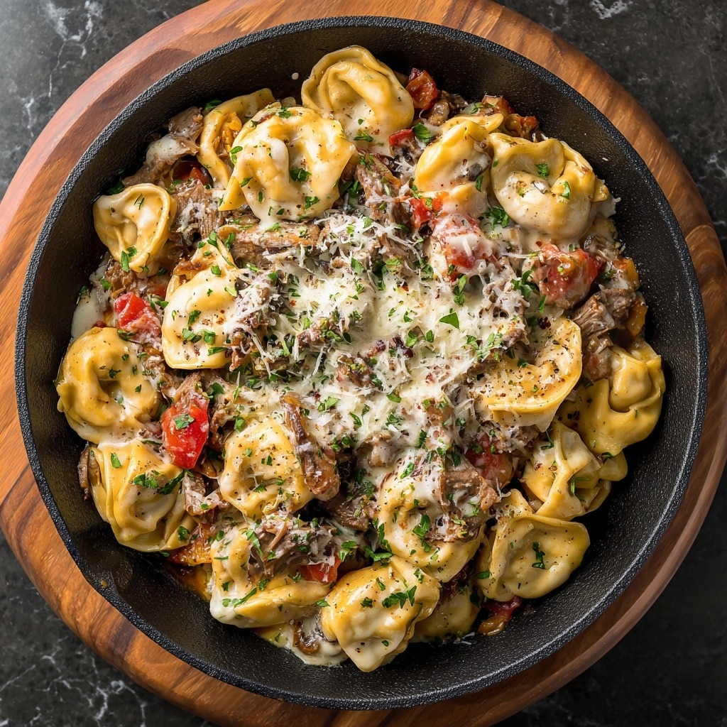 Crock Pot Cheesesteak Tortellini Recipe