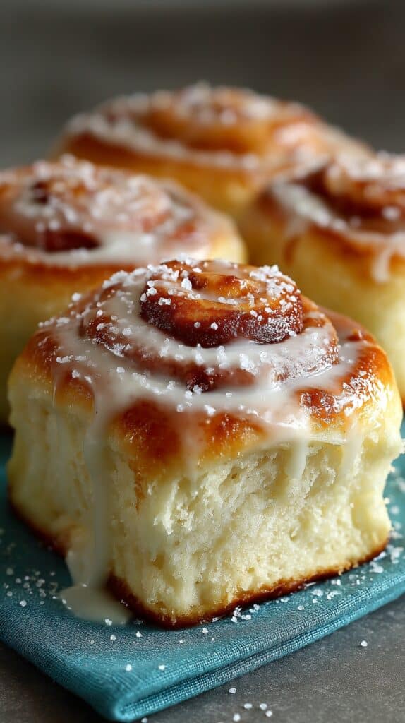 Fluffy Cinnamon Rolls with Cinnamon-Sugar Filling and Creamy Glaze Recipe