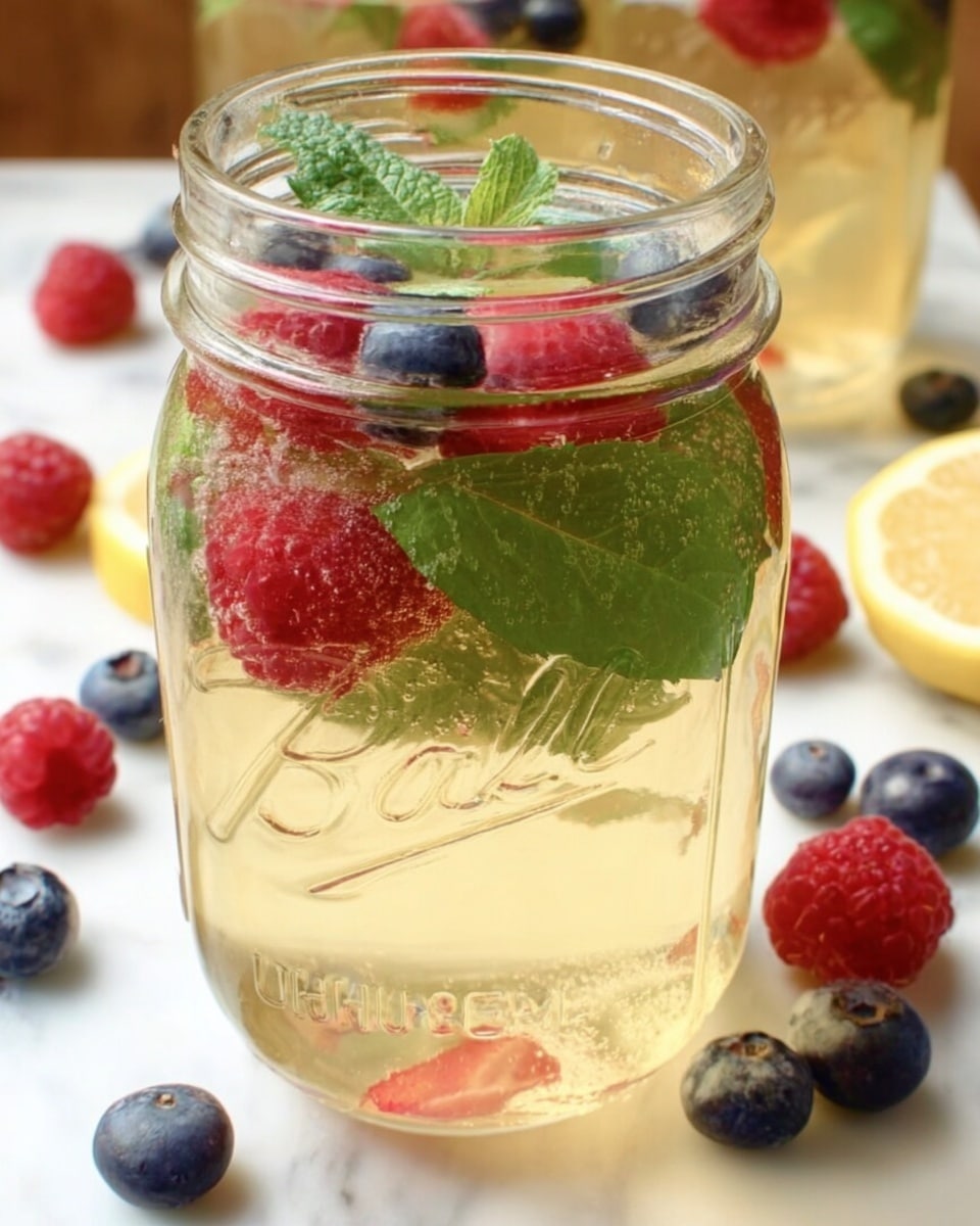 Green Tea Honey Fruit Sparkler Recipe - Recipe Image