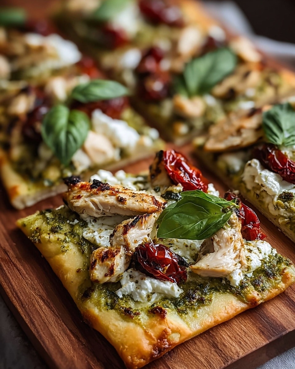 Pesto Chicken Flatbread Recipe: Quick & Easy Dinner Recipe - Recipe Image