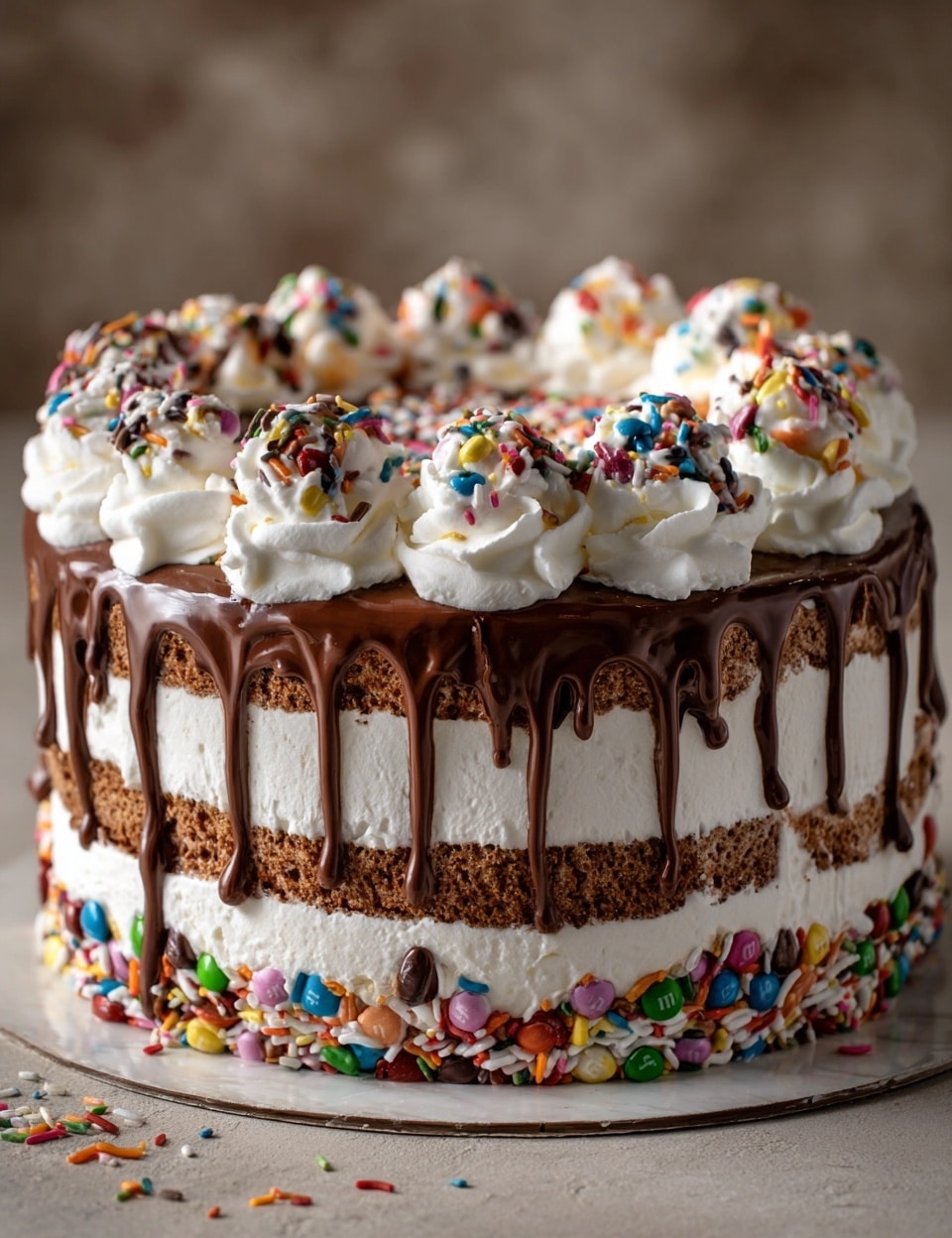 Vanilla Drip Cake with White Chocolate Ganache and Buttercream Frosting Recipe - Recipe Image