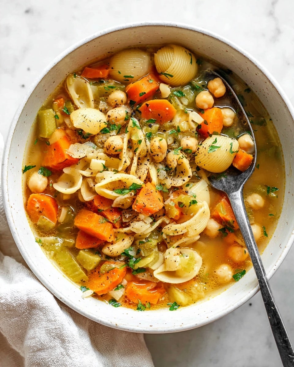 Vegan Chickpea Noodle Soup Recipe