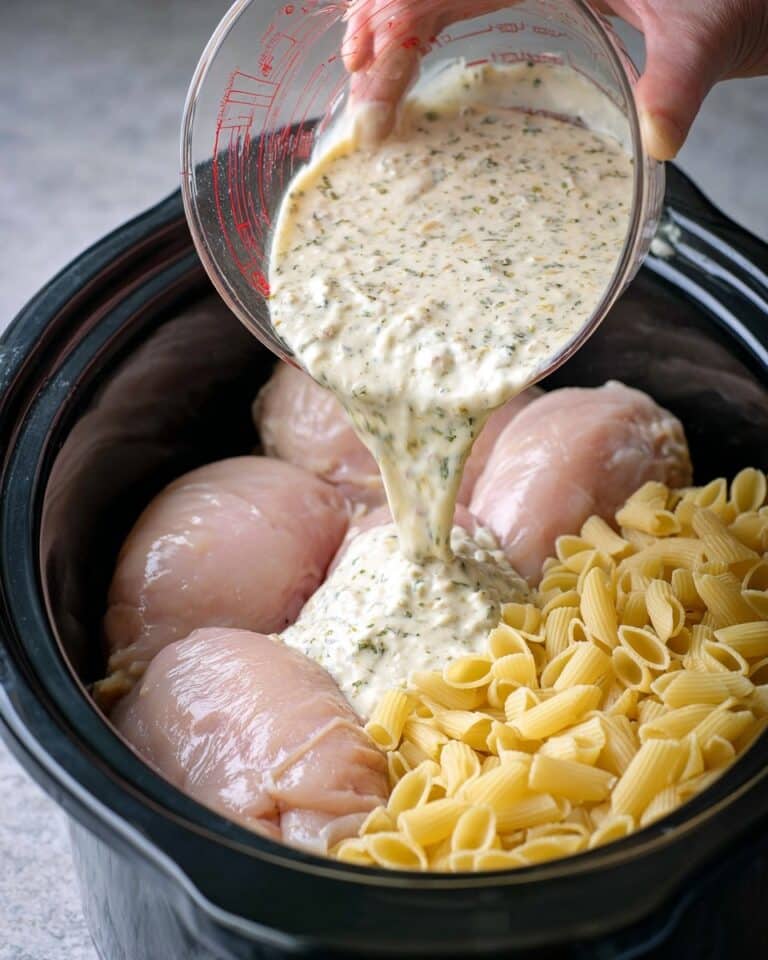 Slow Cooker Creamy Garlic Parmesan Chicken Shells Recipe